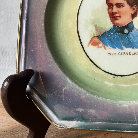 Mrs. Cleveland Portrait Plate, Walk’s Cash Store Bay City Michigan Advert - Picture 4 of 7